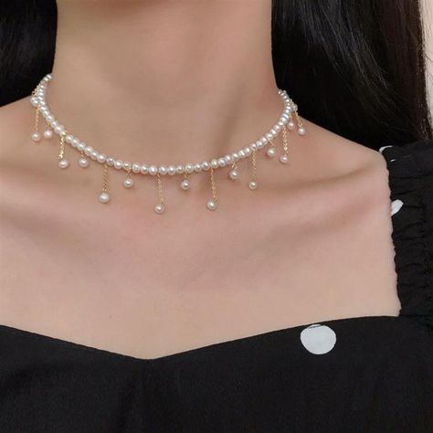 real pearl necklace, freshwater pearl women necklace jewerly, good gift for girls Fairy Choker Necklaces, Fairy Choker, Prom 2022, Real Pearl Necklace, Bracelet Tennis, Fashion Family, Necklace Ideas, Handmade Jewelry Tutorials, Necklace Patterns