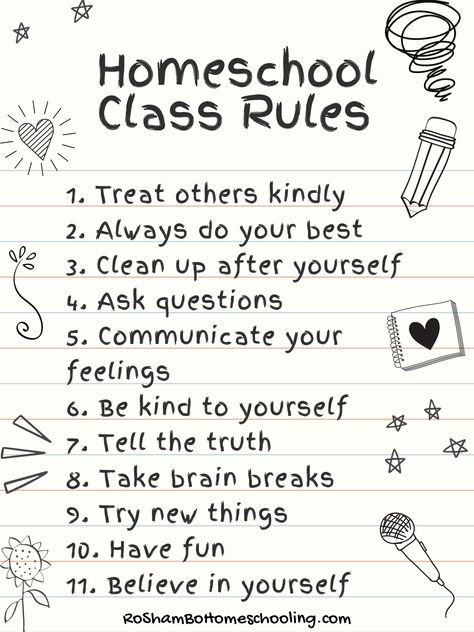 Homeschool Classroom Rules, Homeschool Rules For Kids, Homeschooling Organization Ideas, Homeschool Rules Printable, Classroom Rules For Kids, Homeschool Set Up, Homeschool Posters, Homeschool Rules, Homeschooling Classroom