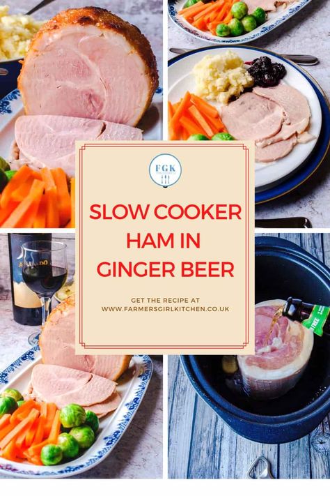 Beer Ham, Slow Cooked Gammon, How To Cook Gammon, Slow Cooker Gammon, Slow Cooked Ham, Slow Cooker Ham Recipes, Gammon Recipes, Great British Food, Ham Glaze Recipe