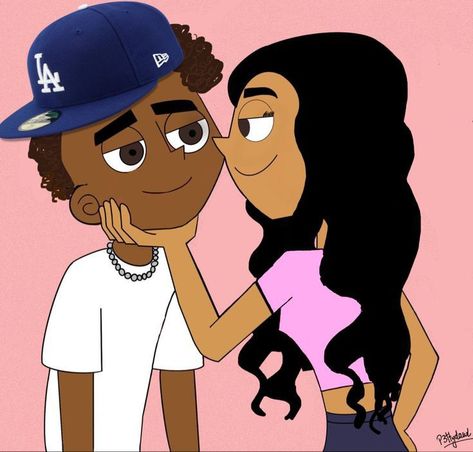 Penny Proud And Her Boyfriend, Y2k Couple Drawing, Black Couple Drawing, Cute Baddie Pfp, Funny Couple Poses, Baddie Pfp, Nike Cartoon, Curly Hair Cartoon, Me And Who