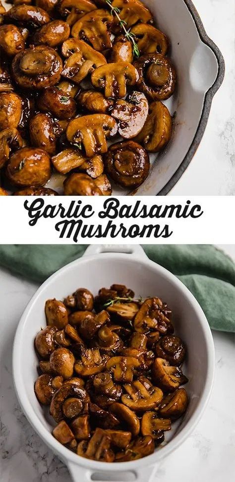 These garlic balsamic mushrooms are an easy and flavorful side dish. This simple dish is vegan, paleo, whole30 and AIP-compliant. Best Vegan Side Dishes, Aip Mushroom Recipes, Mushroom Steaks, Aip Sides, Burger Sides, Steak Burgers, Mushroom Side Dishes, Balsamic Mushrooms, Unbound Wellness