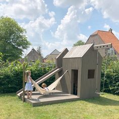 Playhouse Garden, Outdoor Playhouses, Modern Playhouse, Garden Kids, Playhouse Outdoor, Garden Types, Backyard Playground, She Sheds, Backyard For Kids