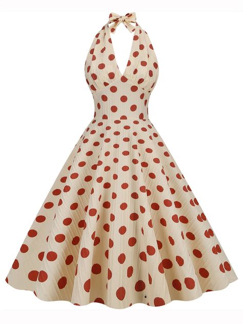 Robes Vintage, Modieuze Outfits, 50s Dresses, 1950s Dress, 50s Fashion, 1950s Fashion, Mode Vintage, Polka Dot Dress, Retro Dress