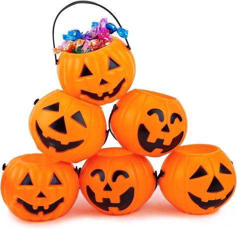 3 otters 12PCS Halloween Pumpkin Buckets, Pumpkin Candy Buckets with Handle Trick or Treat Pumpkin Baskets for Halloween Decorations Candy Bag Fillers Party Supplies Pumpkin Trick Or Treat Bucket, Pumpkin Basket Decor, Candy Buckets, Pumpkin Basket, Trick Or Treat Pumpkin, Treat Bucket, Pumpkin Bucket, Haunted House Decorations, Diy Props