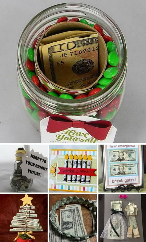 Fun and Creative Ways to Give Money as a Gift 2017 Money Gifts Christmas, Creative Ways To Give Money, Money Roll, Gifting Money, Ways To Give Money, Money As A Gift, Outdoor Christmas Tree Decorations, Graduation Money Gifts, Desk Organization Ideas