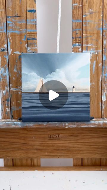 Acrylic Sailboat Painting, Boat Painting Simple, Sailboat Painting Acrylic, Boat Painting Acrylic, Seascape Paintings Acrylic, Sailboat Drawing, Abstract Painting Easy, Small Acrylic Painting, Seascapes Art