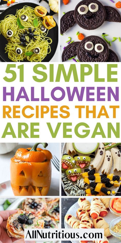 Looking for vegan food ideas to serve on Halloween? Well, you don't want to miss this list of easy dinner recipes. Here are the best plant based recipes that are great for holiday potlucks or parties. Vegetarian Halloween Snacks, Spooky Vegetarian Food, Vegan Recipes Party Food, Vegan Recipes For Parties, Vegetarian Recipes Halloween, Halloween Dinner Ideas Vegetarian, Vegan Spooky Food, Vegan Halloween Meals, Vegan Spooky Snacks