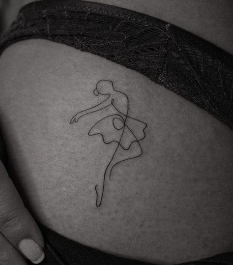 Minimal Dance Tattoo, Point Shoe Tattoo, Dancer Silhouette Tattoo, Dance Tatoos Ideas, Dance Inspired Tattoos, Ballerina Tattoo Ideas, Dancer Tattoo Ideas, Dancing Tattoo Ideas, Dance Tattoo Ideas