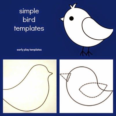 early play templates: Printable free simple bird templates Bird Patterns Printable, Bird Template Printable Free Pattern, Stencils Printables Free, Spring Templates, Bird Outline, Bird Cake, Bird Template, Bird Stencil, Toys Ideas