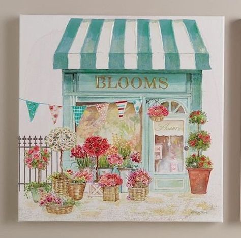 Spring Drawing, Window Awning, Shop Illustration, 수채화 그림, Urban Sketching, Spring Blooms, Website Templates, White Painting, 그림 그리기