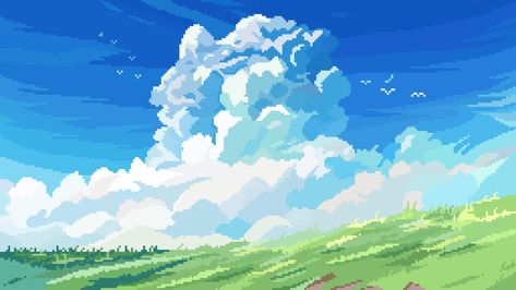 Pixel Art Landscape, Pixel Art Background, Cool Pixel Art, Landscape Background, Tablet Wallpaper, Pixel Art Design, Cute Easy Drawings, Computer Wallpaper, Purple Aesthetic