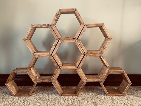 Tabletop Plant Stand, Cookie Display Stand, Honeycomb Shelf, Hexagon Decor, Tier Cupcake Stand, Rustic Cupcake Stands, Bee Party Favors, Wedding Cupcake Display, 3 Tier Cupcake Stand