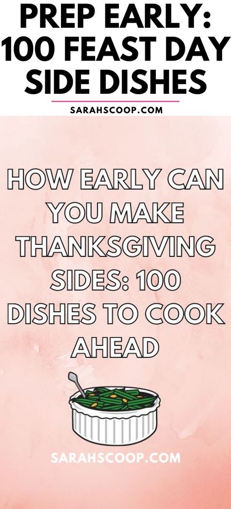 Get ahead of the holiday rush with 100 Thanksgiving side dishes you can prep early! Simplify your feast day with make-ahead tips for a hassle-free celebration. 🍽️🦃 #ThanksgivingPrep #MakeAheadMeals #HolidayCooking Side Dishes You Can Make Ahead Of Time, Make Ahead Sides For Thanksgiving, Hosting Thanksgiving First Time, Thanksgiving Sides Make Ahead, Thanksgiving Side Dishes Make Ahead, Make Ahead Thanksgiving Sides, Thanksgiving Prep Ahead, Make Ahead Thanksgiving Dishes, Dishes To Cook