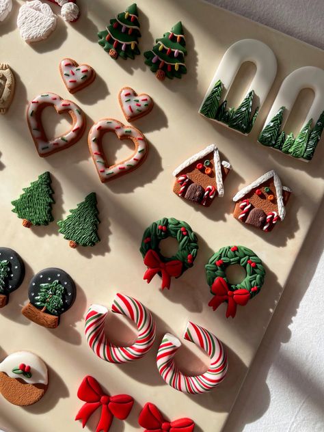 Christmas polymer clay earrings