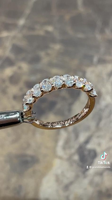 All Diamond Ring, Brides Wedding Rings, Unique Wedding Rings Round Diamond, Wedding Ring Band Women, Engagement Ring That Fits Inside Wedding Band, Solid Diamond Ring, Seven Diamond Ring, His And Her Wedding Rings Sets, Diamond Eternity Engagement Ring