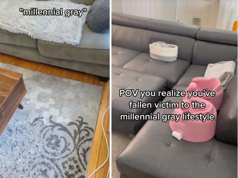 In one video bashing the color style, a man announced that millennial gray is "finally being recognized as the cold, dreary color it's always been. Millenial Grey, Millennial Gray, Millennial Grey, Generational Differences, Womens Conference, Tuscan Inspired, Monochromatic Color Scheme, Grey Color Scheme, Fancy Coffee