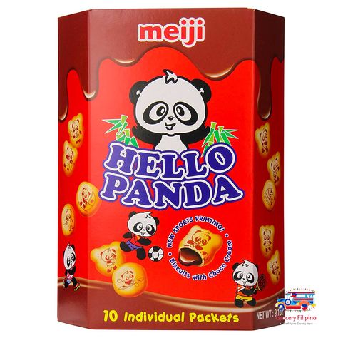 Meiji Hello Panda Chocolate Flavor Large 9.1 oz - GroceryFilipino.com | Your Online Filipino Grocery Store Hello Panda Cookies, Panda Chocolate, Green Tea Cream, Panda Cookies, Hello Panda, Panda Print, Chocolate Filling, Creamy Chocolate, Chocolate Cream