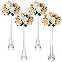 Tall Floral Arrangements, Table Centerpiece Flower, Tall Glass Vases, Eiffel Tower Vases, Tower Vase, Vases Glass, Decoration Event, Vintage Bridal Shower, Floral Wedding Decorations