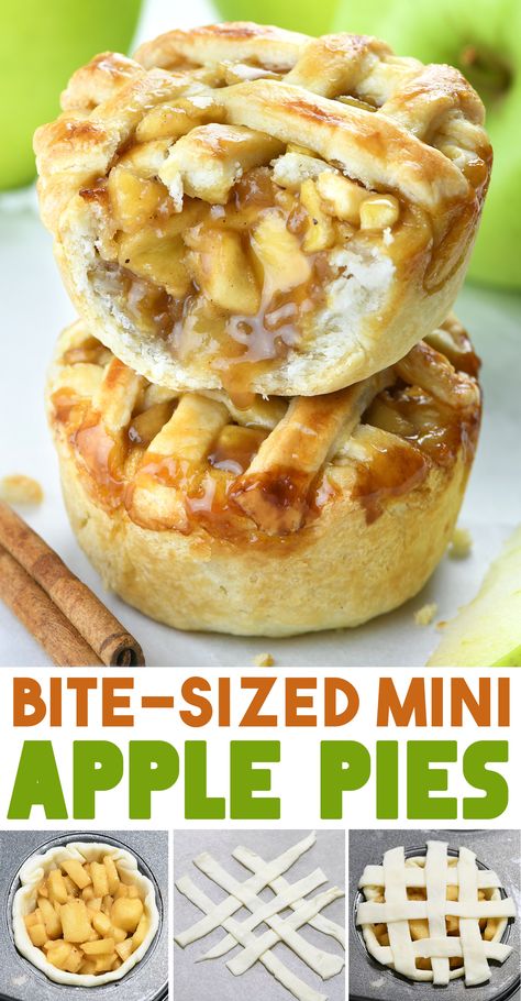 Bite-sized mini apple pies with a flaky crust and sweet apple filling, perfect for parties and holidays. Apple Recipes Easy 3 Ingredients, Easy Mini Apple Pies, Apple Recipes Easy Healthy, Gluten Free Apple Recipes, Mini Apple Pie Recipe, Apple Recipes Healthy, Apple Tart Recipe, Puff Pastry Crust, Apple Puff Pastry