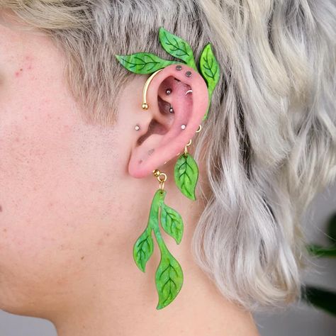 Ear Cuff Diy, Being Extra, Fairy Ears, Nature Earrings, Ear Cuffs, Cuff Earrings, Dream Jewelry, Diy Clay, Fun Earrings