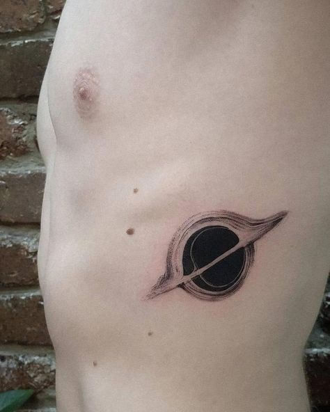 Astroid Tattoos, Universe Tattoo Design, Science Tattoo Ideas, Moonchild Tattoo, Hole Tattoo, Black Hole Tattoo, Astronomy Tattoo, Science Tattoo, Science Tattoos