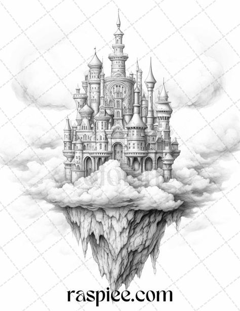 Floating Castle in the Sky Grayscale Coloring Pages for Adults, Printable PDF File Instant Download Coloring pages #coloringpages Coloring page #coloringpage Adult Coloring pages #adultcoloringpages Coloring pages adult #coloringpagesadult Coloring books #coloringbooks 11.443 Floating Castle, Castle Sketch, Majestic Castle, Grayscale Coloring Pages For Adults, Castle Tattoo, Castle Drawing, Coloring Pages Winter, City Sketch, Farm Animal Coloring Pages