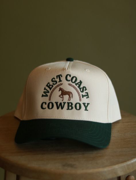 West coast cowboy! If your vibe is west coast with a little western.. this ones for you! The perfect trucker hat.  Structured front Adjustable backing Unisex fit Men's hat Women's hat Embroidery detail Western Trucker Hat, Concrete Cowgirl, Coastal Cowboy, Trucker Hat Fashion, Canvas Hat, Retro Hats, Chapeau Cowboy, Cowboy Up, Toddler Boots