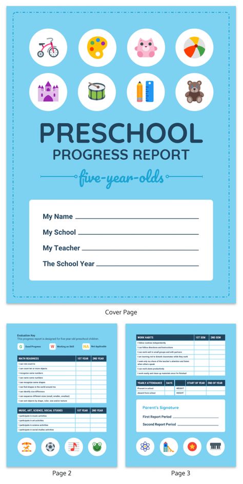 Preschool Progress Report Template, Weekly Progress Report Template, Preschool Progress Report, Preschool Daily Report, Weekly Report Template, Kindergarten Report Cards, Preschool Assessment, Weekly Report, School Report Card