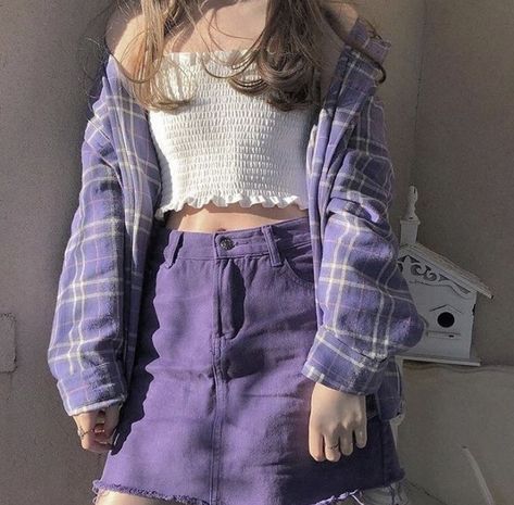 Rok Outfit, Purple Outfits, Purple Skirt, Korean Girl Fashion, Indie Outfits, Miss Dior, Inspired Outfits, Purple Fashion, Fashion Aesthetic