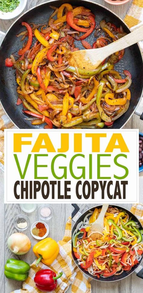 Fajita Veggies Chipotle, Crockpot Fajita Vegetables, Fajitas Recipe Vegetarian, Fajita Recipe Vegan, Veggie Fajitas Skillet, Veggies For Tacos, Veg Fajitas Vegetarian Recipes, Mexican Sauteed Vegetables, Mexican Style Veggies