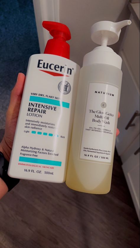 Naturium Glow Getter in the shower & Eucerin Intensive Repair lotion after makes for beautiful skin later on. Best Brightening Body Wash, Natrium Body Wash, Affordable Body Wash, Aquaphor Lotion, Eucerin Body Lotion, Glow Getter Body Wash, Eucerin Lotion, Birthday Ig, Clear Skin Routine