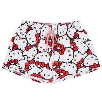 Size: Small/Medium (14" Waist) Content: 92% Polyester & 8% Spandex Color: White, Red, Black & Yellow Quantity: 1 Care: Machine Wash, Cold With Like Colors Only Non-Chlorine Bleach When Needed Tumble Dry, Low Cool Iron When Needed Do Not Dry Clean Be comfy and cozy while you sleep with help from these Hello Kitty Pajama Shorts. These soft and stretchy shorts have images of Hello Kitty's head overlapping each other. Use the red and white polka dot string to loosen or tighten the shorts to your lik Kitty Clothes, Stretchy Shorts, Hello Kitty Clothes, Hello Kitty Images, Pink Pajamas, Cute Pajamas, Really Cute Outfits, Pretty Selfies, Pajama Shorts