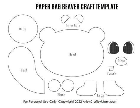 Get together with the kids to make this adorable Paper Bag Beaver Puppet Craft that's perfect for International Beaver Day on 7th April! Spoon Puppets, Wooden Spoon Puppets, Sherlock Gnomes, Puppet Template, Bag Puppet, Teddy Bear Crafts, Polar Bear Craft, Puppet Craft, Busy Beaver