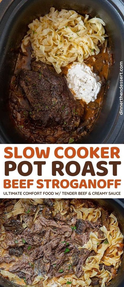 Pot Roast Beef Stroganoff, Roast Beef Stroganoff, Roast Mississippi, Stroganoff Beef, Pot Roast Beef, Chuck Roast Recipes, Beef Stroganoff Crockpot, Slow Cooker Pot Roast, Mississippi Roast