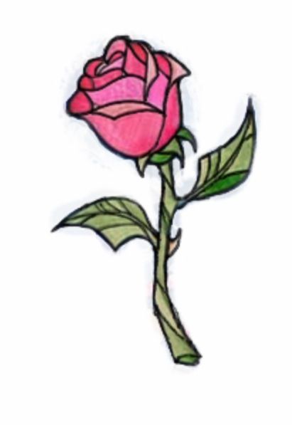 Beauty and the Beast - Enchanted Rose Beauty And The Beast Rose Tattoo, Rose Beauty And The Beast, Beauty And The Beast Tattoo, Beauty And The Beast Rose, Stained Glass Rose, Tattoo Rose, 4 Tattoo, Enchanted Rose, Rose Drawing