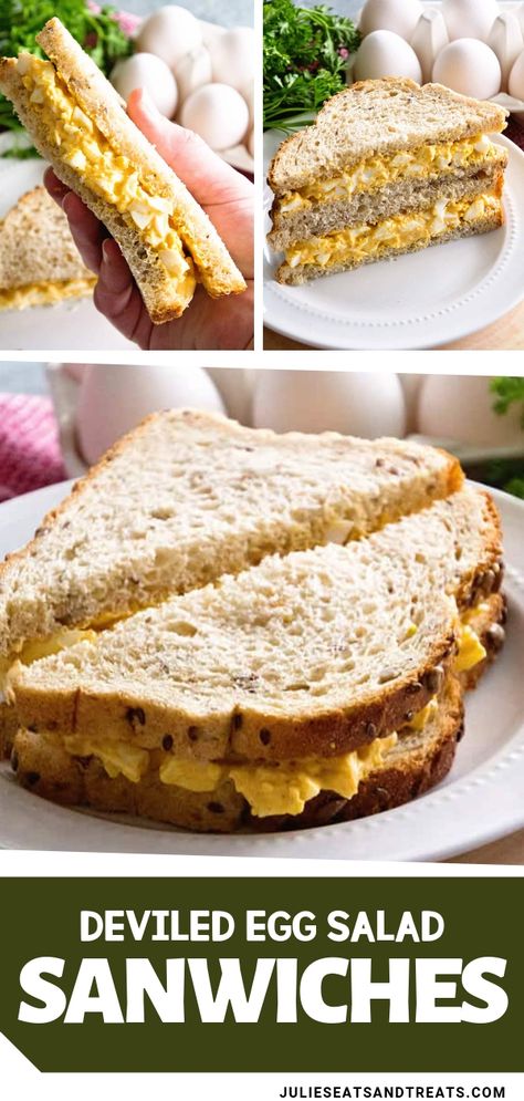 Deviled Eggs Sandwich, Breakfast Food Recipes, Classic Egg Salad Sandwich, Deviled Egg Salad, Egg Salad Sandwich Recipe, Meals Kids Love, Egg Salad Sandwich, Healthy Sandwich Recipes, Food Recipes Easy