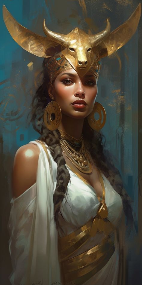 Goddess Hathor | Fantasy I Sci-Fi I Books I Films I World Building Egyptian Goddess Fantasy Art, Hathor Goddess Art, Greek God Poseidon Art, Desert Dnd, Egyptian Goddess Hathor, Sun Elf, Hathor Goddess, Egyptian Warrior, Egyptian Goddess Art