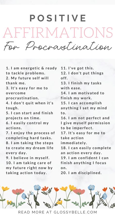 Affirmation For Laziness, Daily Affirmations For Focus, Affirmation For Procrastination, Anti Procrastination Daily Routine, Taking Action Affirmations, Affirmation For Productivity, Time Management Affirmations, How To Beat Procrastination, Journal Prompts For Procrastination