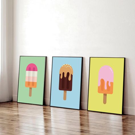 Popsicle Decor, Popsicle Art, Pop Art Retro, Simple Retro, Decor Prints, Pop Art Print, Gallery Walls, Art Simple, Colorful Wall Art