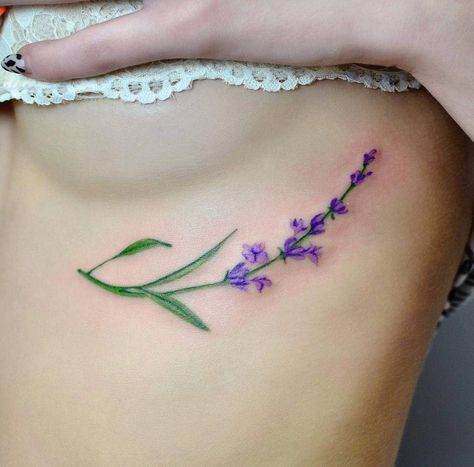 Purple Tattoo Ink, Purple Flower Tattoo, Purple Tattoo, Purple Flower Tattoos, Lilac Tattoo, Violet Tattoo, Purple Tattoos, Tattoo For Boyfriend, Flower Tattoo Ideas