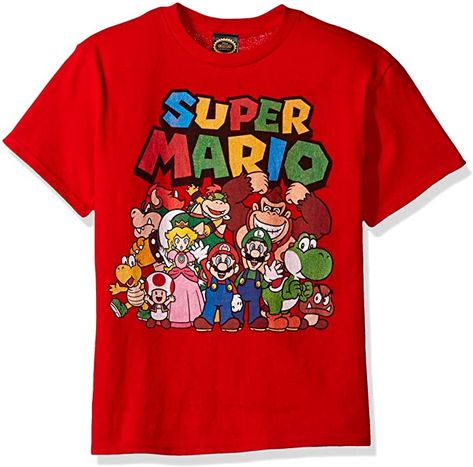 Mario Logo, Super Mario Shirt, Mario Shirt, Mario Yoshi, Super Mario Games, Character Group, Mario Luigi, Video Game T Shirts, Brothers Shirts