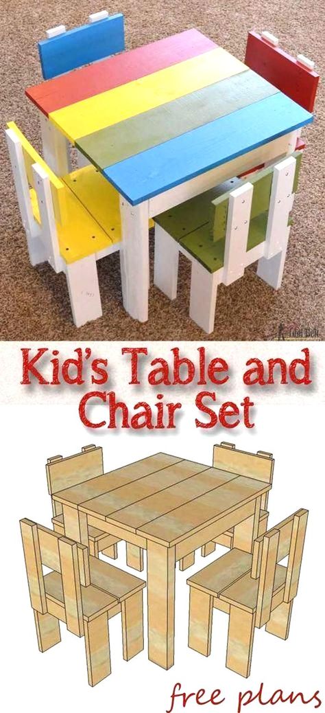 Kids Craft Tables, Outdoor Woodworking Plans, Kids Table And Chair, Kids Table Chair Set, Craft Table Diy, Woodworking For Kids, Table And Chair Set, Kids Table, Diy Holz