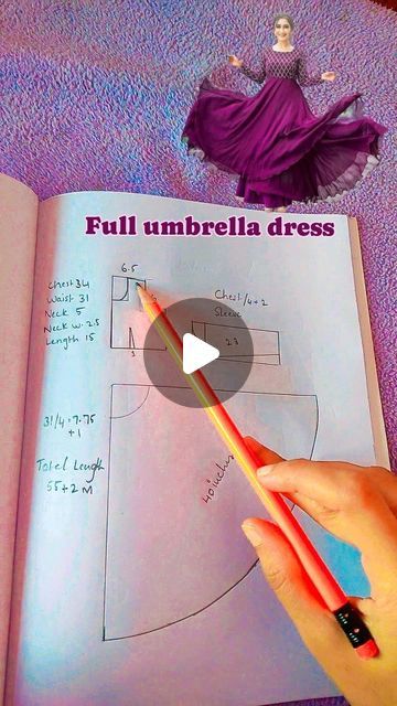 Dress Sewing Tutorials Videos, Umberla Kurthi Design, Umbrella Dress Design Ideas, Dress Stitching Ideas, Pattern Making Fashion, Paneer Snacks, Neck Models, Pattern Making Books, Pattern Drafting Tutorials