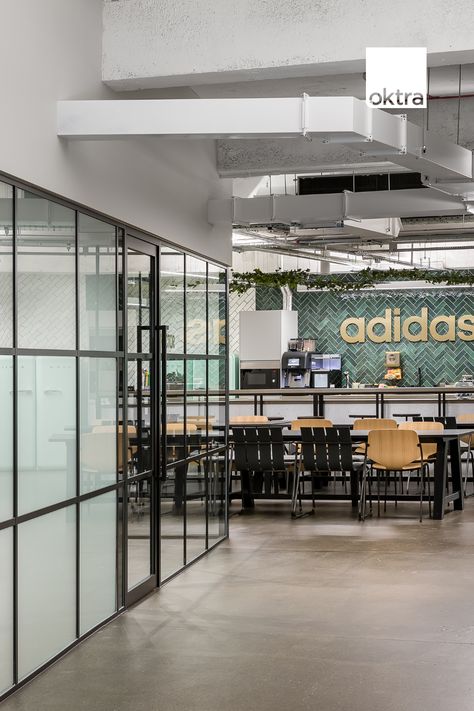 When @adidas first approached us, there wasn’t much of a brief. Adidas knew they wanted to move away from the corporate feel of their previous office, unite multiple design teams under the same roof – creating ‘one adidas’ – and reflect their people, culture and building in the space. #officedesign #adidas #sports Adidas Office, Office Transformation, Sports Office, Office Design Inspiration, Office Colors, Collaboration Space, Open Office, Workplace Design, New London