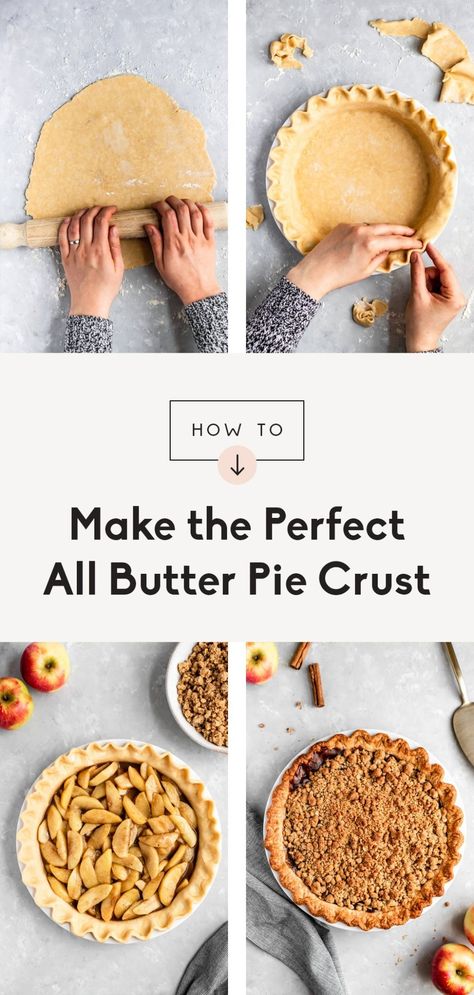 How to Make the Perfect All Butter Pie Crust | Ambitious Kitchen All Butter Flaky Pie Crust, Butter Flaky Pie Crust, Pie Crust With Butter, Perfect Pie Crust Recipe, Butter Pie Crust, Pie Crust From Scratch, Flaky Pie Crust Recipe, Pie Crust Recipe Easy, All Butter Pie Crust