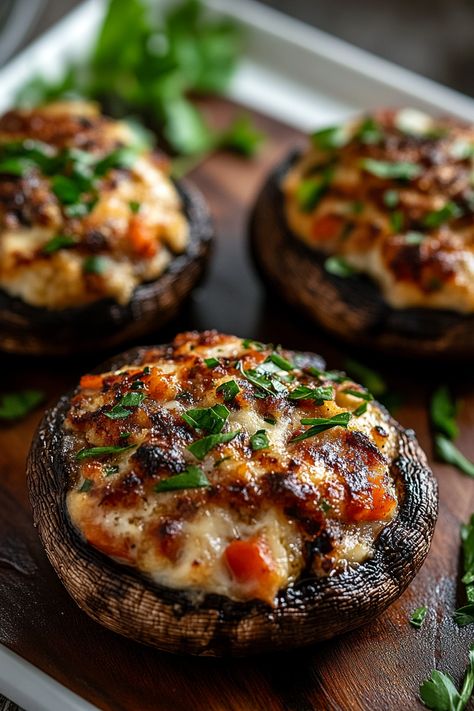 Stuffed Portobello Mushrooms What To Do With Portobello Mushrooms, Pasta Stuffed Mushrooms, Mushroom Dishes Vegetarian, Baked Portobello Mushroom Recipes, Asian Stuffed Mushrooms, Pizza Portabella Mushrooms, Stuffed Mushrooms With Spicy Pepper, Vegan Mushroom Recipes Healthy, Mushroom Steaks Portabella