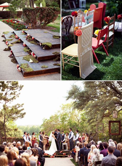 Top 10 Tips to Throw a DIY Wedding from 2011...Make your own stage out of palletts Wedding Platform, Anthropologie Inspired, Wedding Altars, Anthropologie Wedding, Wedding Chairs, Wedding Stage, Green Wedding Shoes, Ceremony Decorations, Green Wedding