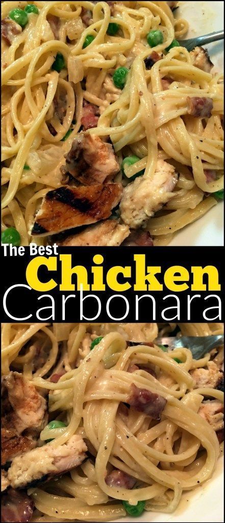 Best Reviewed Recipes, True Italian Recipes, Best Chicken Carbonara Recipe, Best Pasta Dish, Chicken Carbonara Pasta Easy, Chicken Carbonara Recipe, Chicken Carbonara, Resep Pasta, Best Pasta Dishes