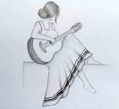 Farjana Drawing Academy - How to draw a girl with Guitar for Beginners step by step // Pencil sketch Tutorial. | Facebook Pencil Sketch Tutorial, Beautiful Pencil Sketches, Pencil Sketches Easy, Pencil Drawing Images, Pencil Drawings Of Girls, Pencil Portrait Drawing, New Orleans Jazz, Nature Art Drawings, Pencil Sketch Images