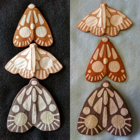 Paper Moths Diy, Cool Moths, Paperclay Sculpture, Moth Craft, Moth Ceramic, Clay Moth, Night Moth, Ceramic Butterfly, Moth Art